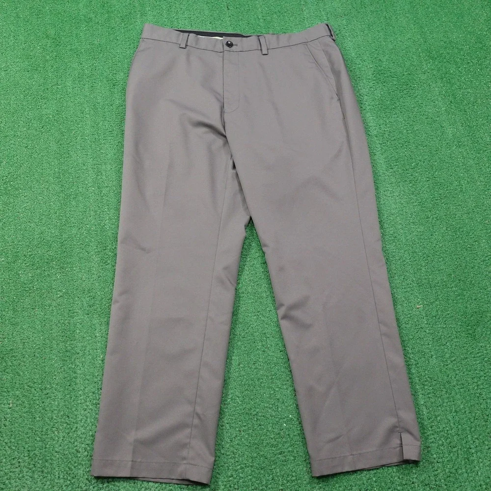 GREG NORMAN FOR TASSO ELBA SLIM FIT GREY POLYESTER GOLF PANTS MENS SIZE 36X30 - Picture 1 of 7